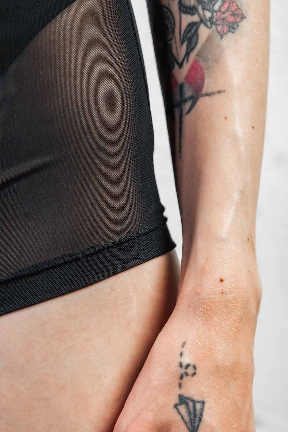 Pin-Up Mesh Playsuit — Black | 5D x Eyecon