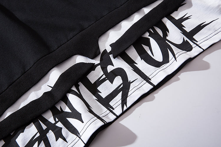 Fanye Street Crew Short Sleeve Hoodie — Black