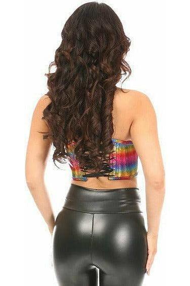 Lavish Rainbow Glitter Short Bustier Top | Daisy Corsets