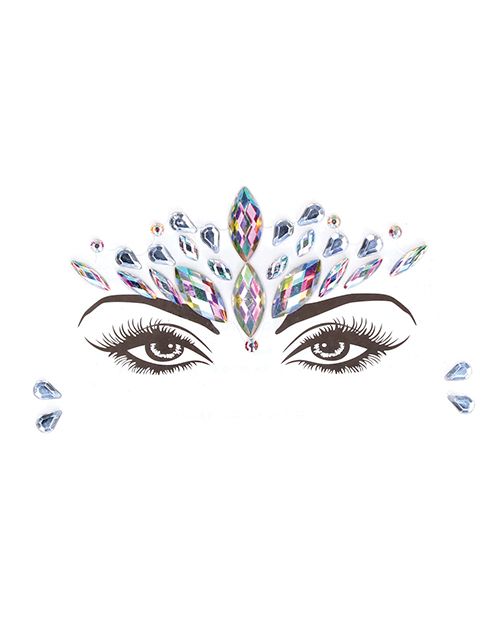 Electric Mirage Sheer Tie-Dye Teddy Set — Green Bodysuit + Face Jewels