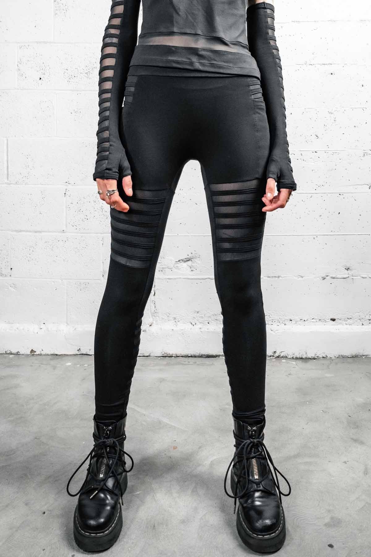 Gamut Bamboo Mesh Panel Leggings — High Waist in Black | Five and Diamond