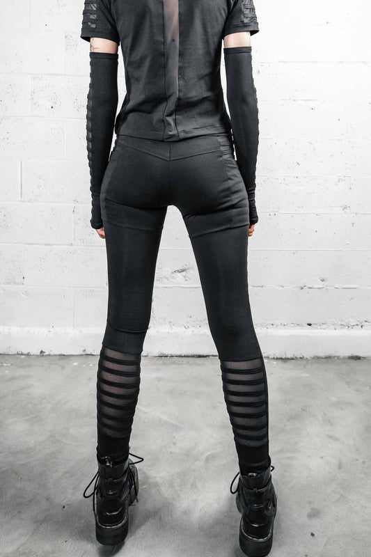 Gamut Bamboo Mesh Panel Leggings — High Waist in Black | Five and Diamond