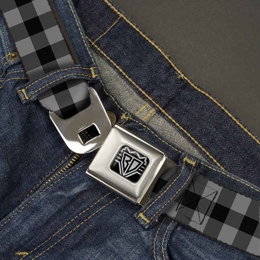 Buffalo Plaid Black + Gray Seatbelt Belt
