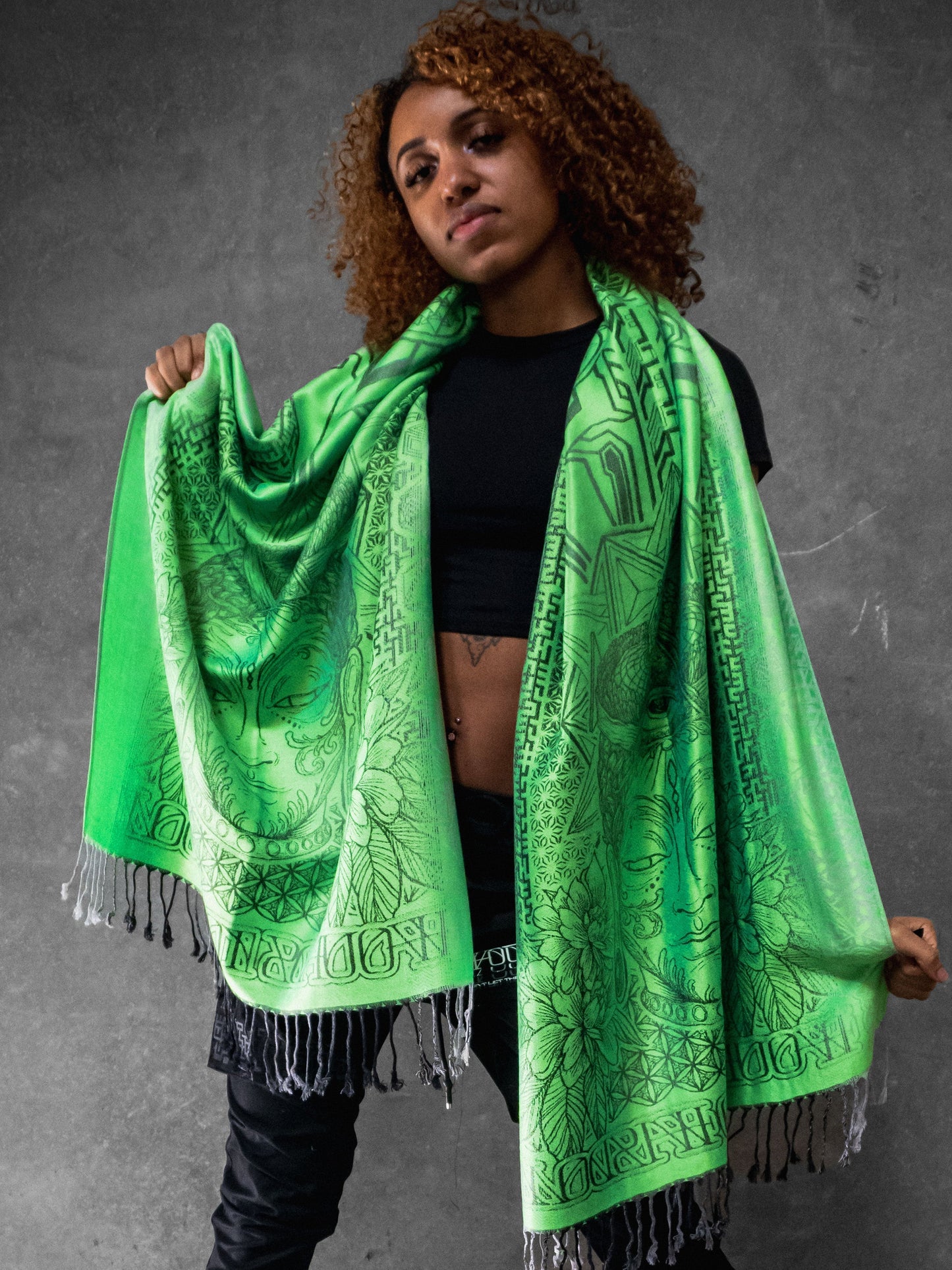 WOUNDS TO WISDOM • Yantrart x Rage Nation • UV-Reactive Gradient Shawl