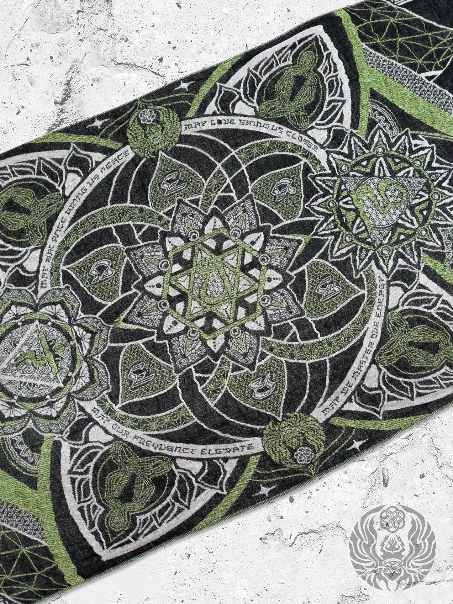 NEW RELEASE • HARMONY HEALS • UV-REACTIVE GREEN MINT • Festival Shawl/Scarf