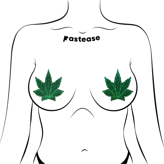 Indica Leaf Pasties — Green Glitter Cannabis | Pastease