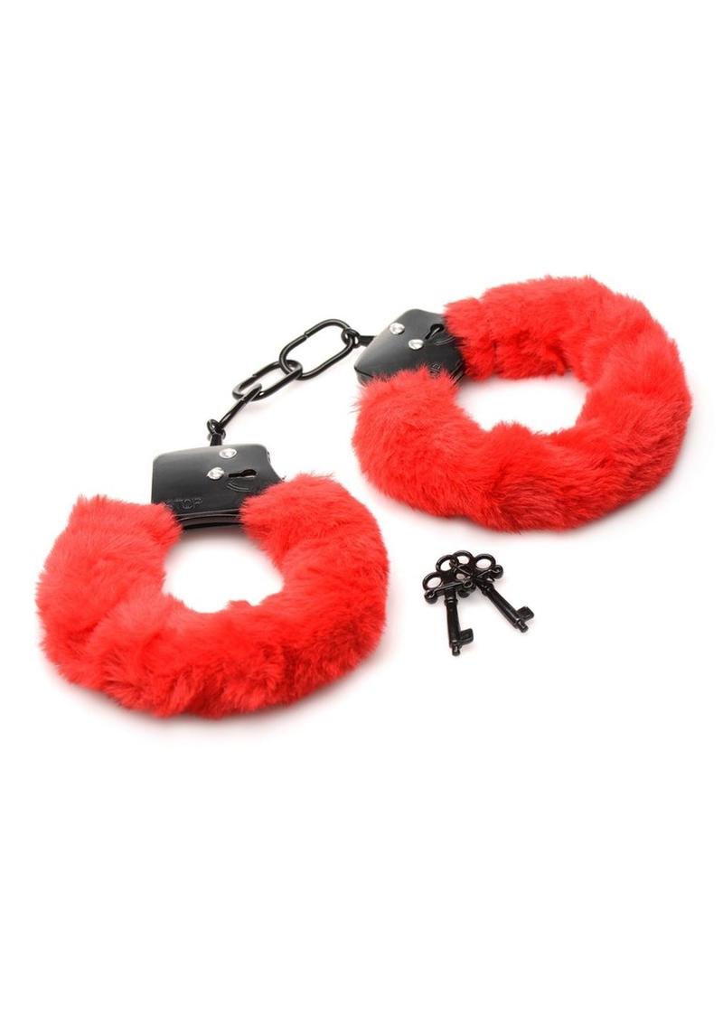 🔒 Soft Restraint Furry Handcuffs — Black or Red | Master Series