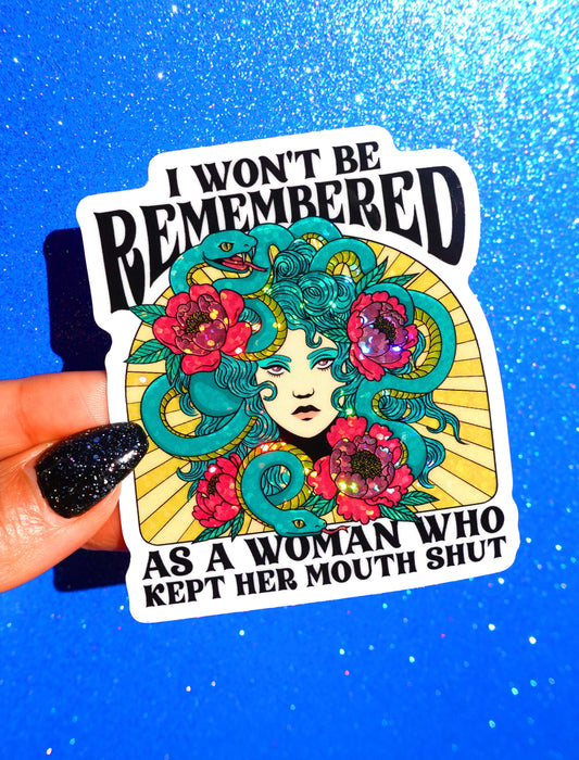 Medusa Speaks Sticker — Unapologetic Voice Edition