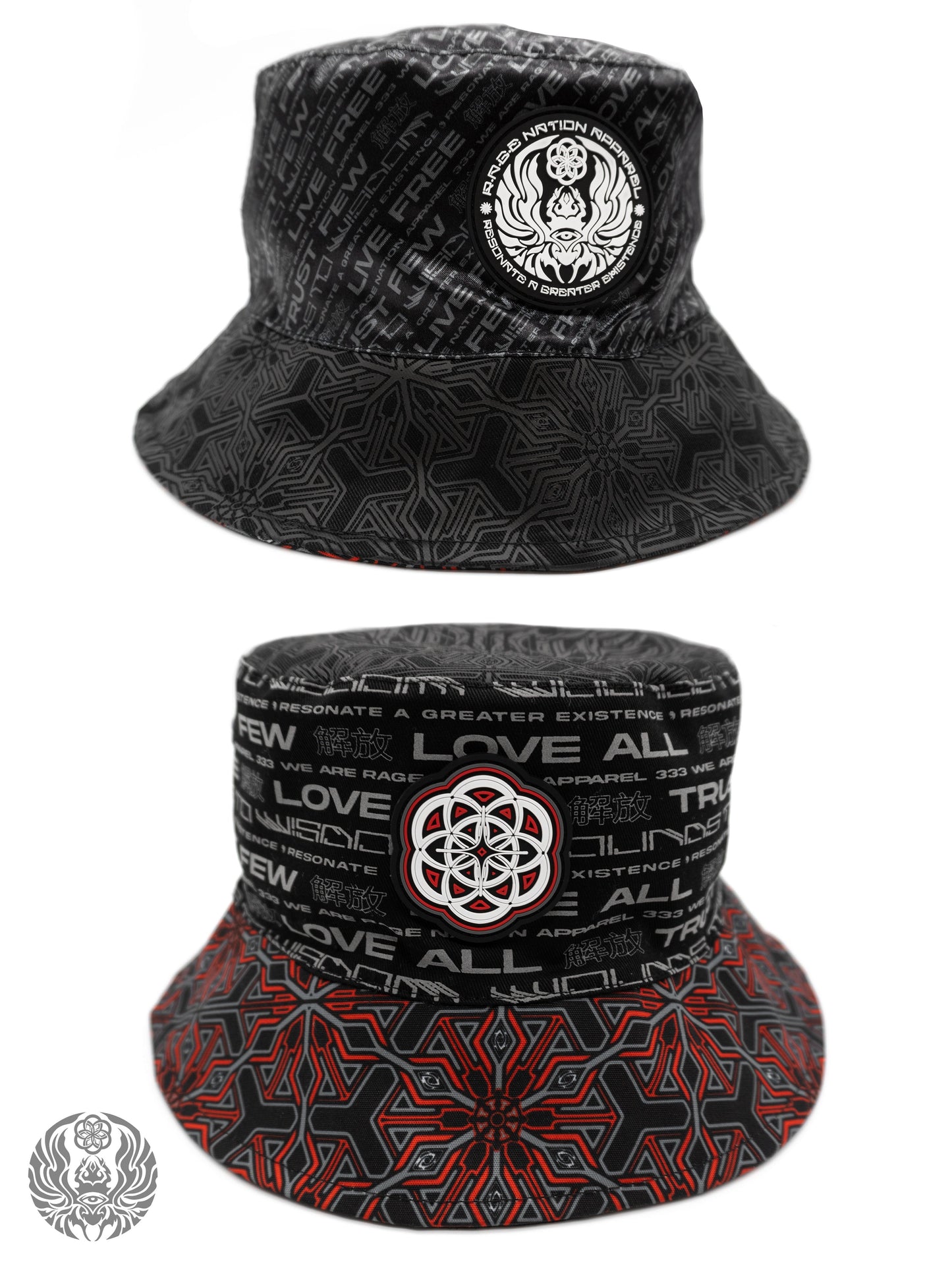 PROTECTED BY INTENT ✦ REVERSIBLE / REFLECTIVE ✦ BUCKET HAT w/ hidden pocket
