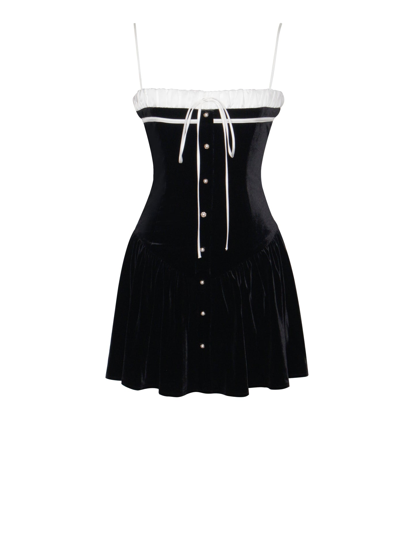 Velvet Hour Corset Mini — Black & Ivory
