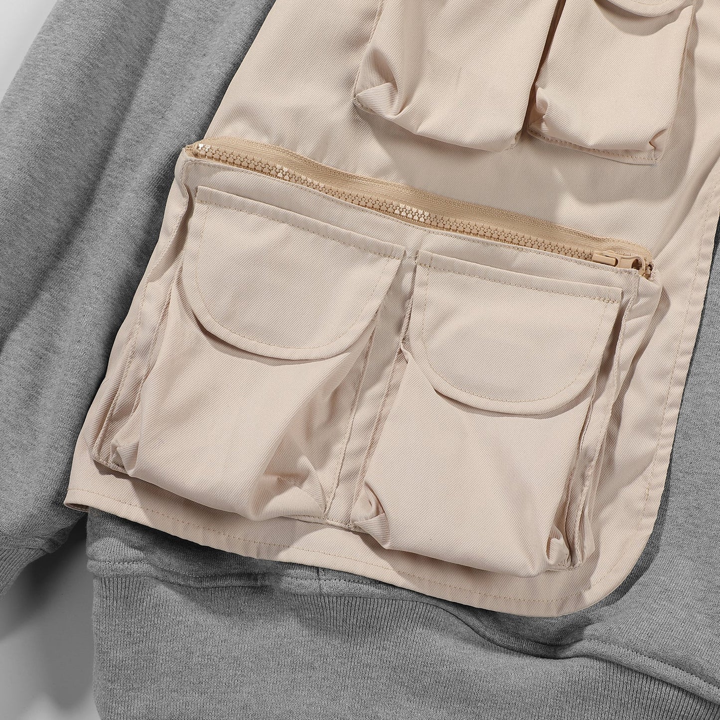 Utility Mode Multi-Pocket Hoodie — Grey