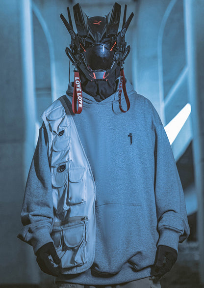 Utility Mode Multi-Pocket Hoodie — Grey