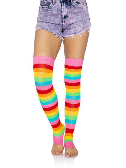 Spectrum Stripe Leg Warmers — Rainbow Bands