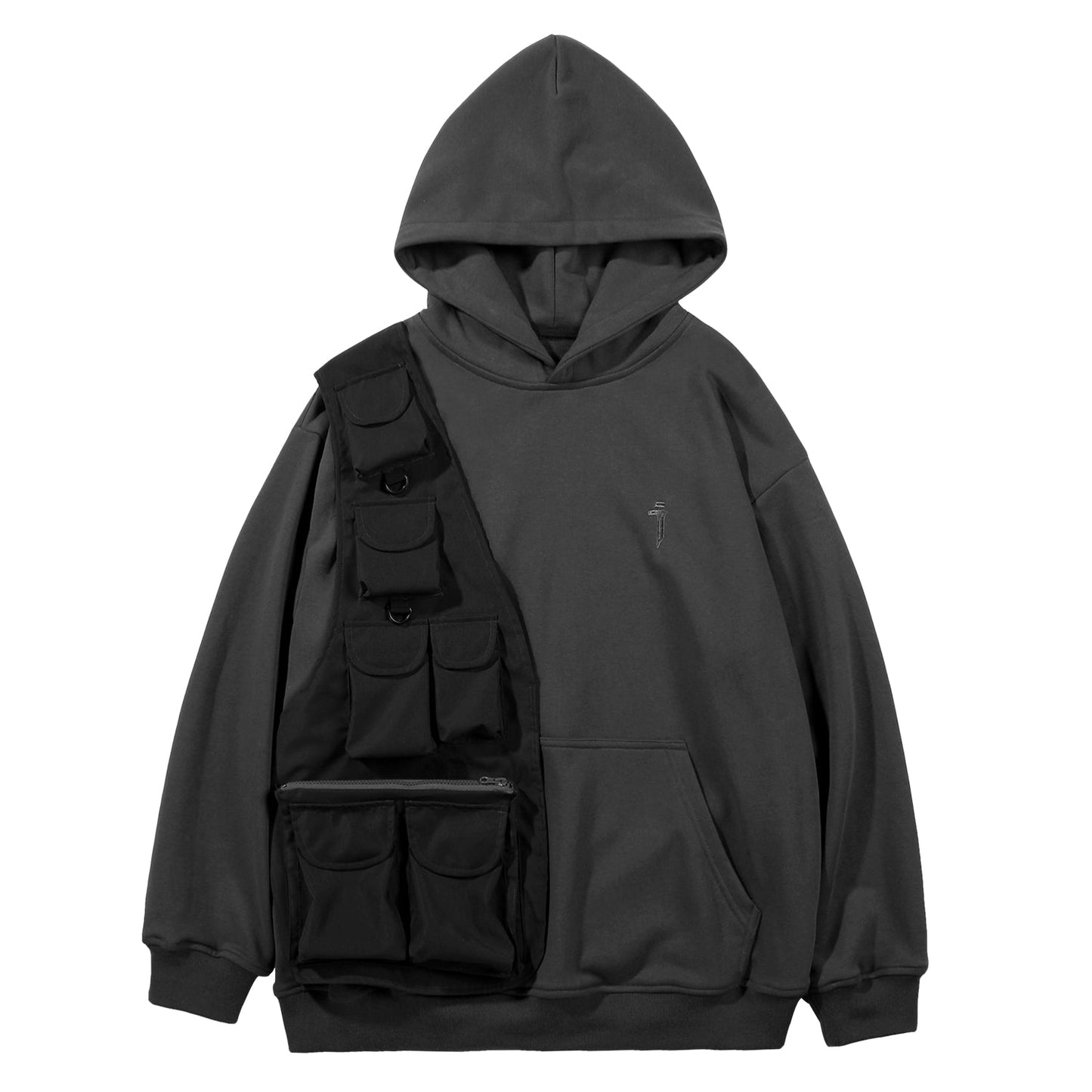 Utility Mode Multi-Pocket Hoodie — Grey