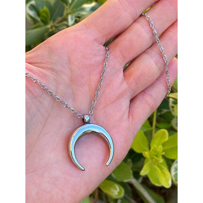 Crescent Moon Necklace — Stainless Steel