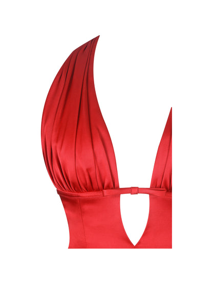 Peyton Halter Keyhole Mini — Ruby Red