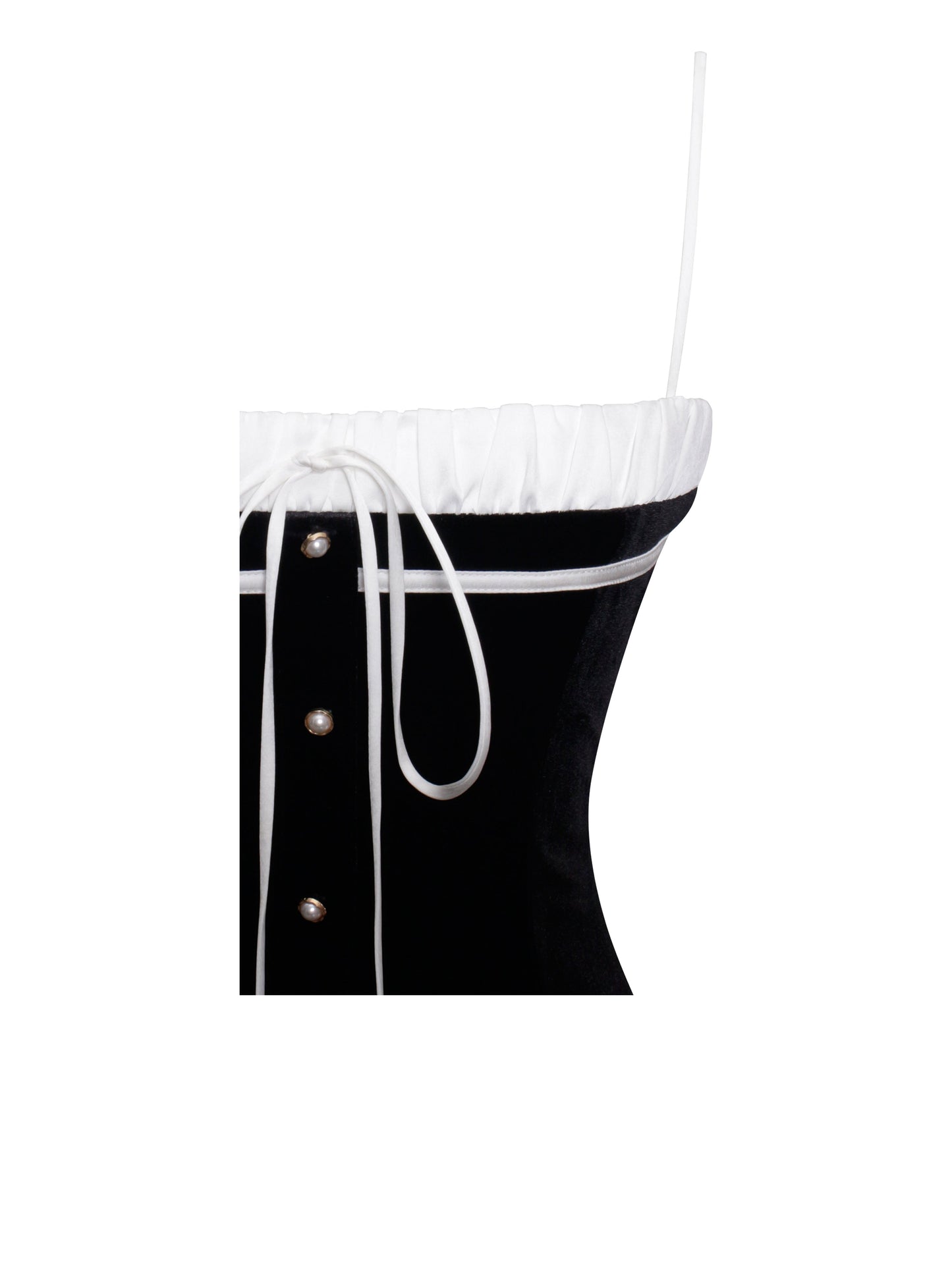 Velvet Hour Corset Mini — Black & Ivory