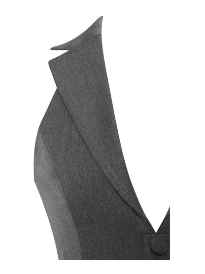 Preppy Halter Pleated Mini Dress — Grey