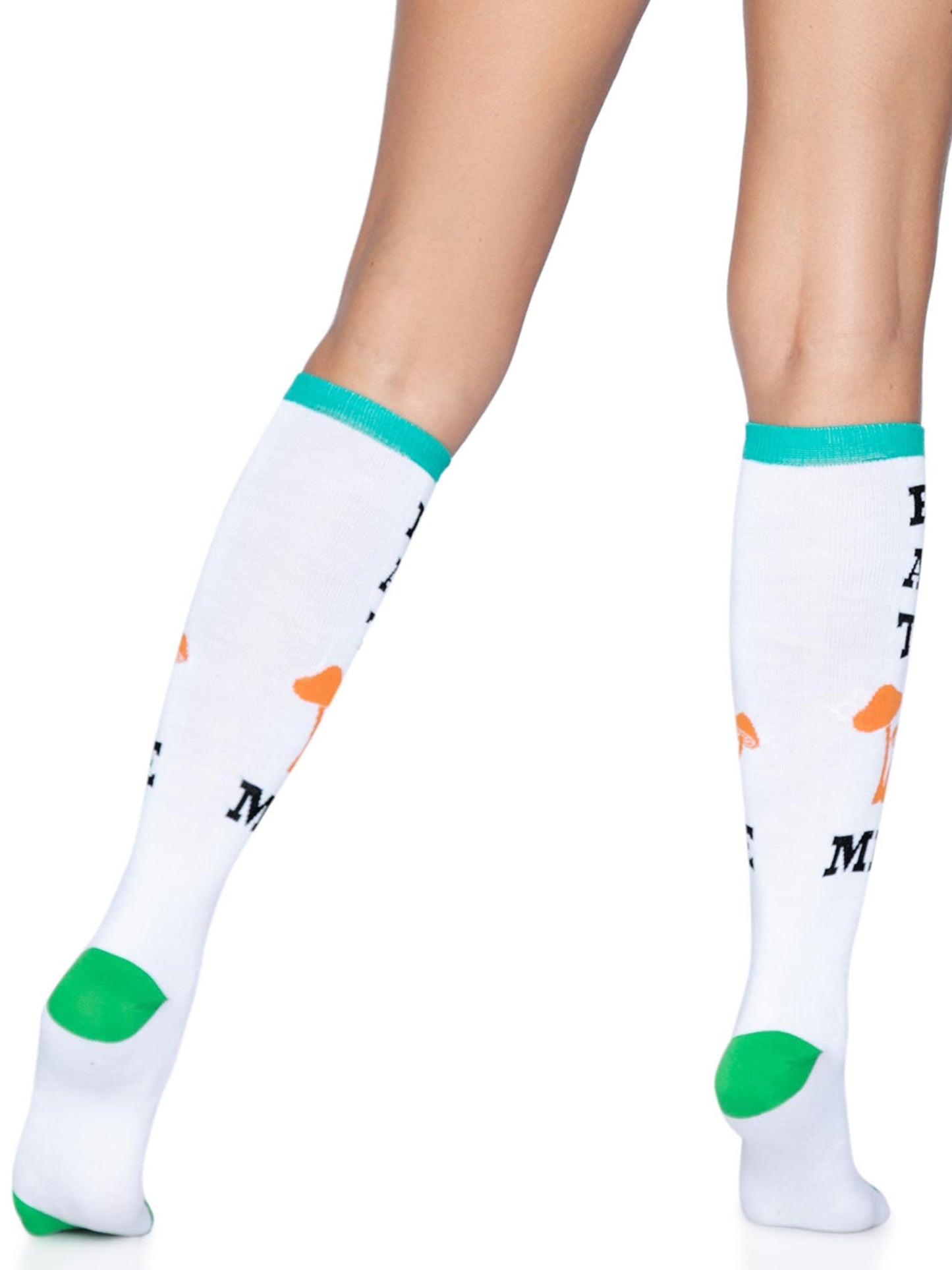 Knee Socks — “Eat Me” Mushroom