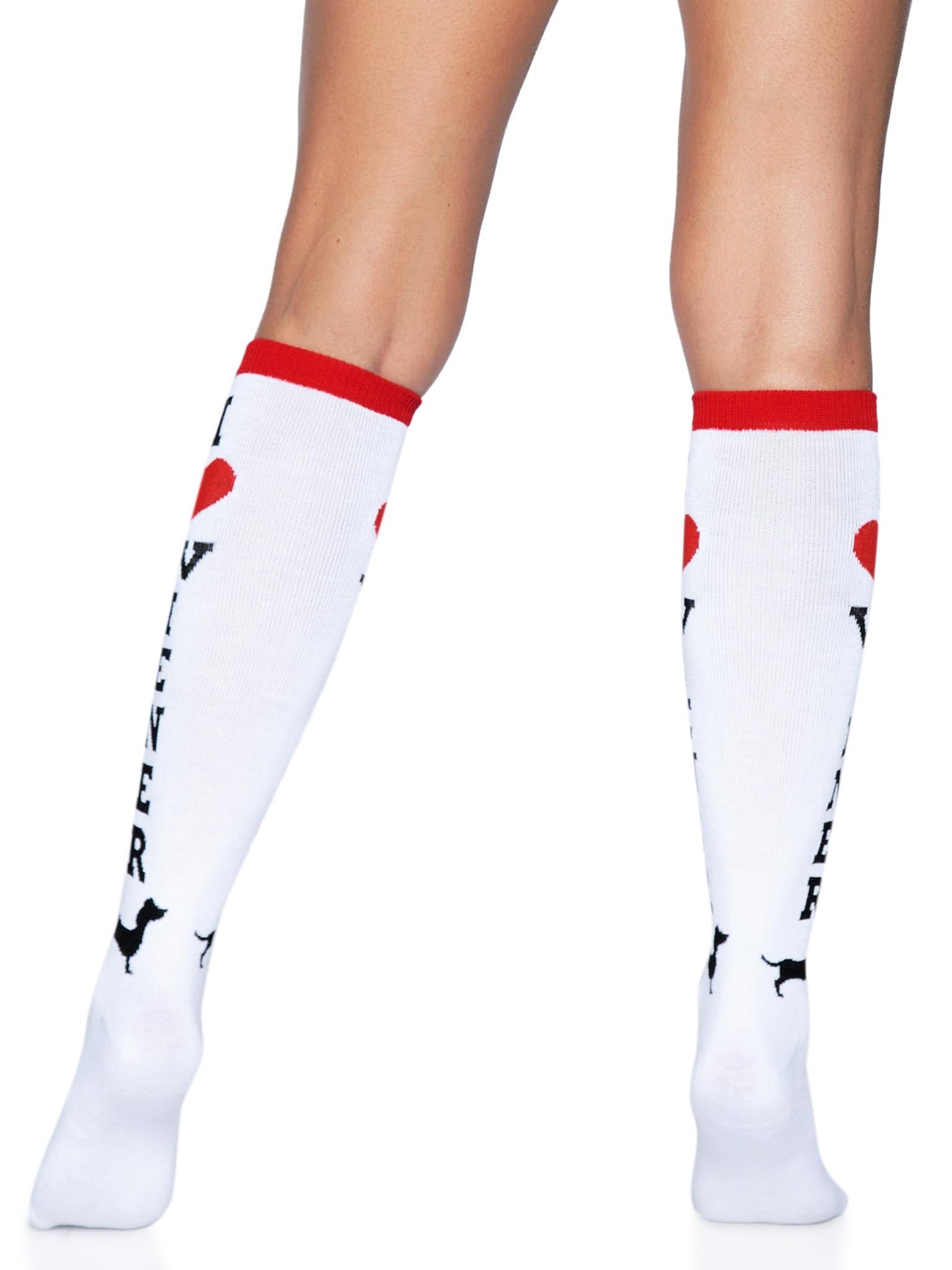 Dachshund Knee Socks — “I ♥ Wiener”