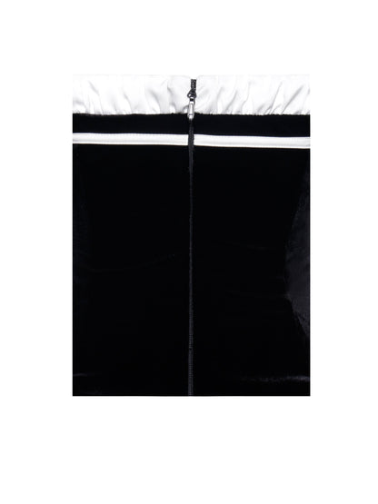 Velvet Hour Corset Mini — Black & Ivory