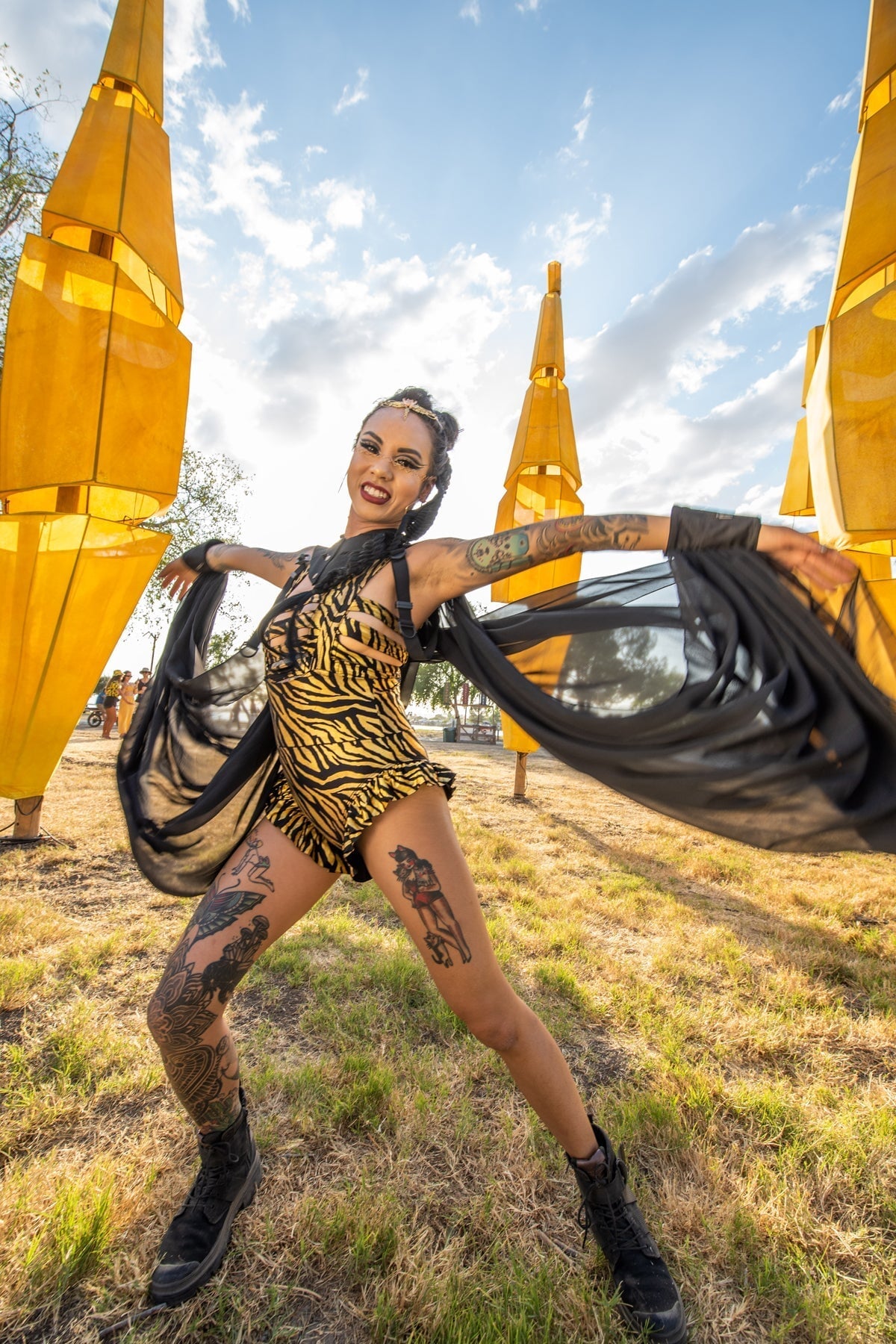 Nocturne Flow Hood — Chiffon Winged Hooded Layer | Five and Diamond