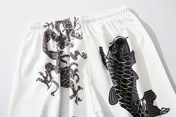 Koi Wave Lightweight Lounge Pants — Black