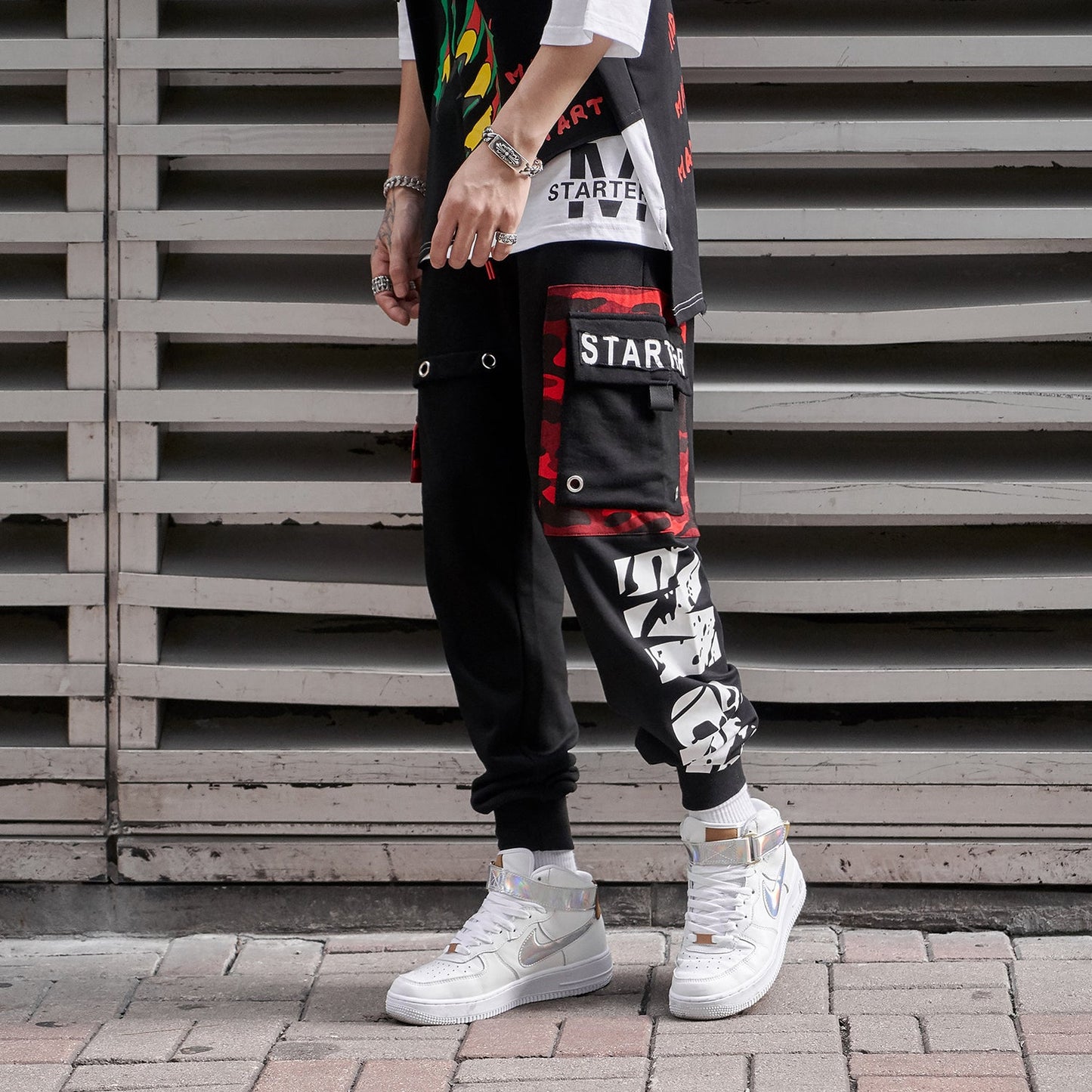 Starting Member Graphic Joggers — Black / Red Camo