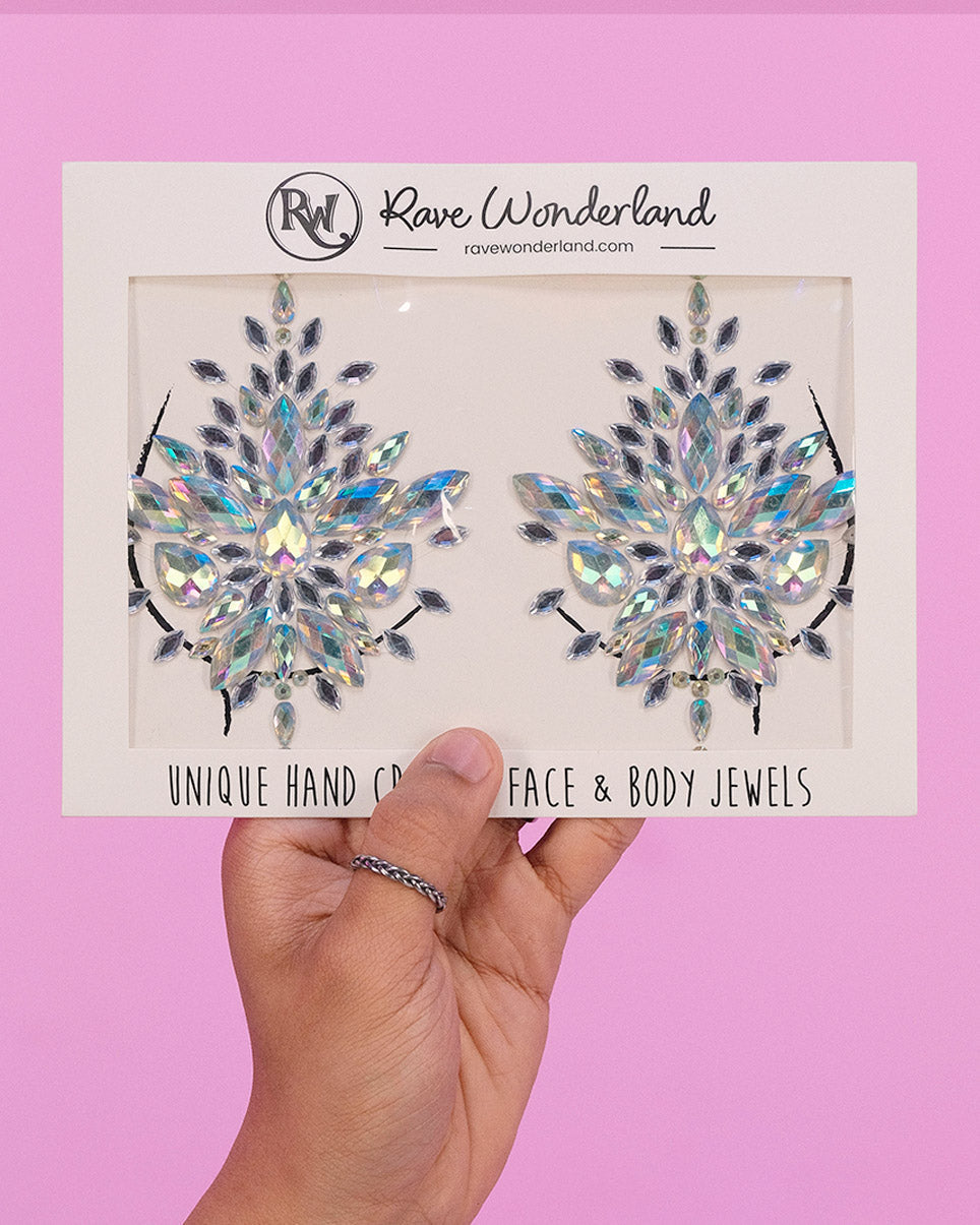 Iridescent Body Jewel Set — Pasties, Cleavage Gems, or Face Crystals