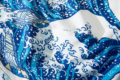 Koi Wave Lightweight Lounge Pants — Black