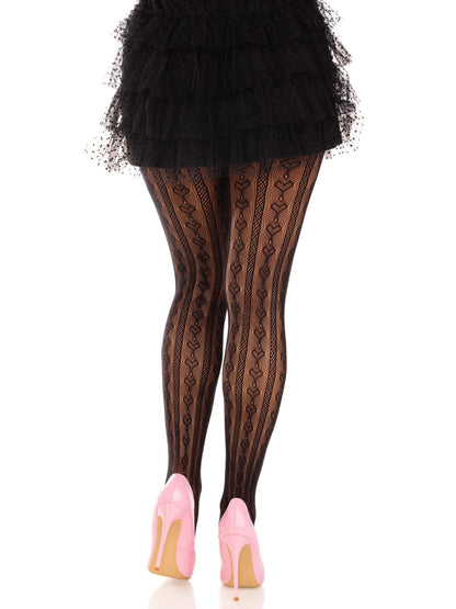 Sweetheart Bow Net Tights — Black, White, or Pink