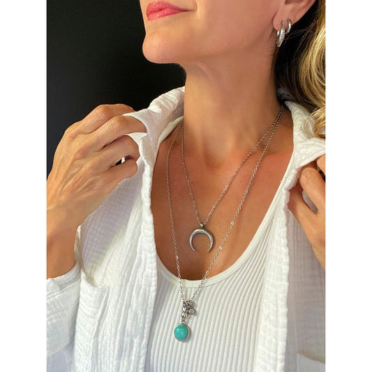 Crescent Moon Necklace — Stainless Steel