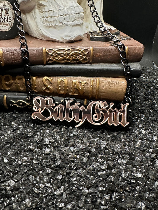 Baby Girl Necklace — Layered Mirrored Acrylic