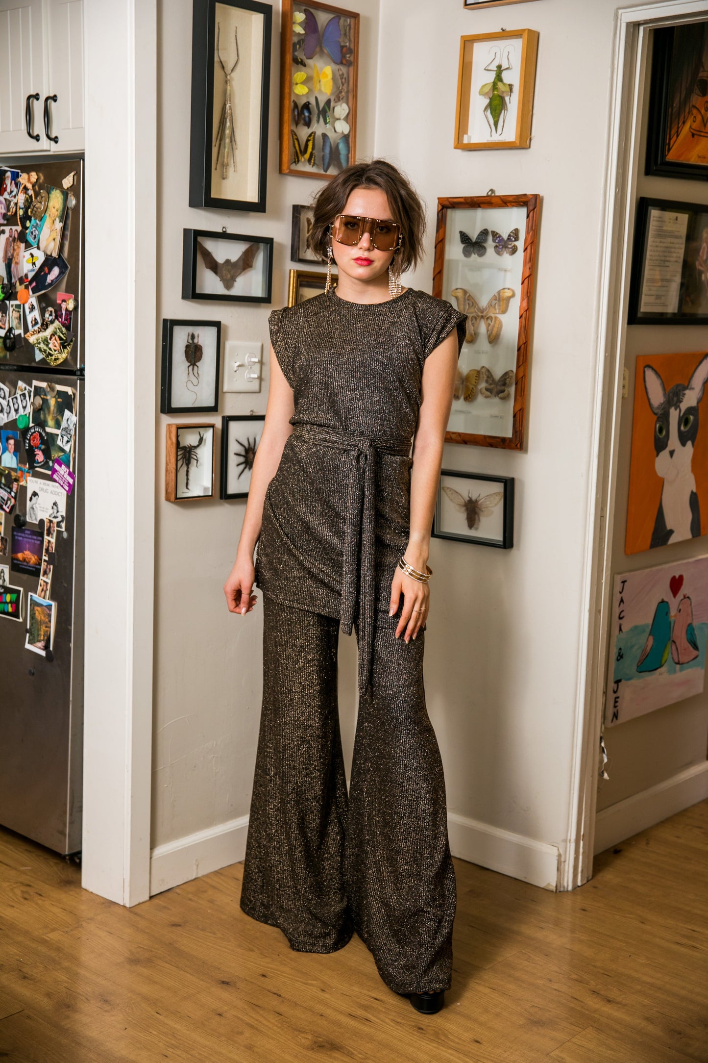 Aura Tunic & Palazzo Pant Set — Gold | Jennafer Grace