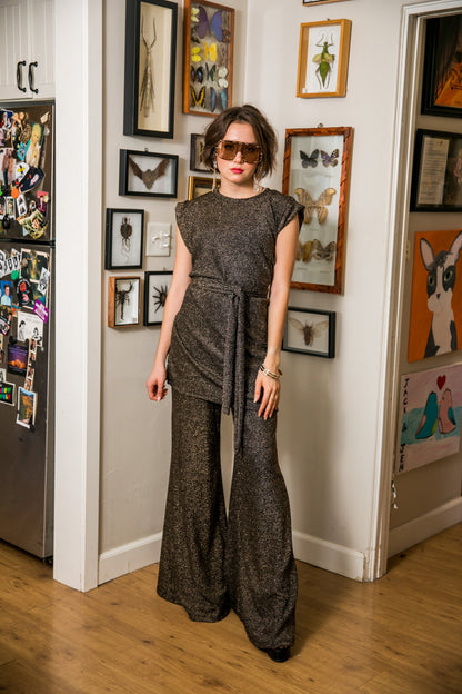 Aura Tunic & Palazzo Pant Set — Gold | Jennafer Grace