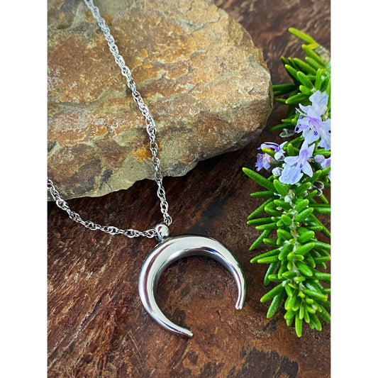 Crescent Moon Necklace — Stainless Steel