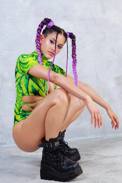 ⭐ Amazonka Strapped Bodysuit — Acid Green | BADINKA