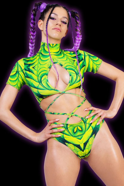⭐ Amazonka Strapped Bodysuit — Acid Green | BADINKA
