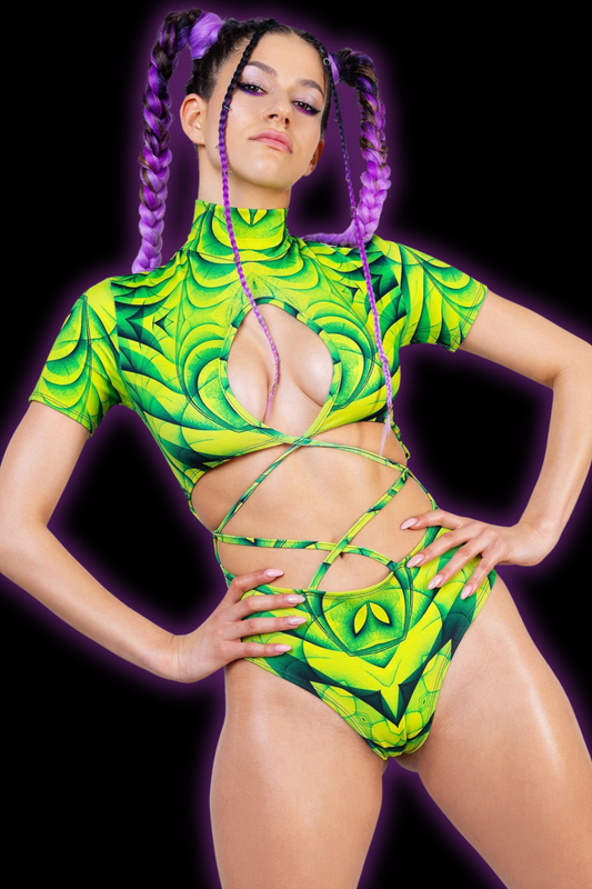 ⭐ Amazonka Strapped Bodysuit — Acid Green | BADINKA