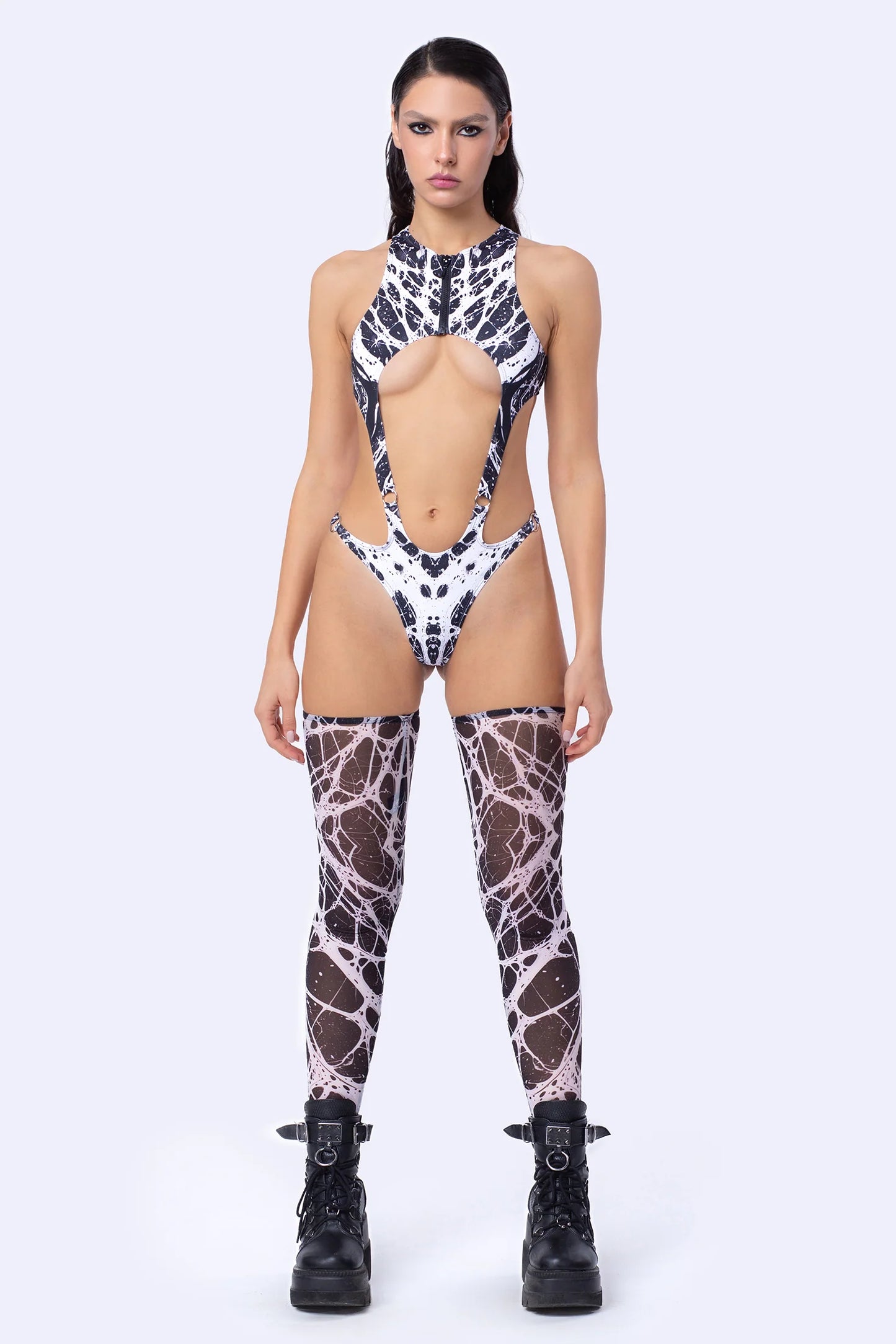 ⭐ Flummoxed Panel Bodysuit Set — With Leg Sleeves | BADINKA