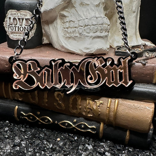 Baby Girl Necklace — Layered Mirrored Acrylic