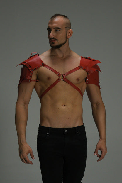 Leather Shoulder Wing Harness — Matte Red, White, or Black | Maison Appétit