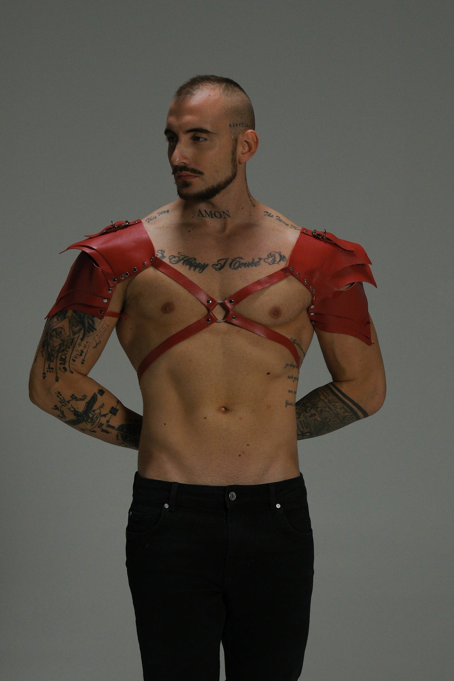 Leather Shoulder Wing Harness — Matte Red, White, or Black | Maison Appétit