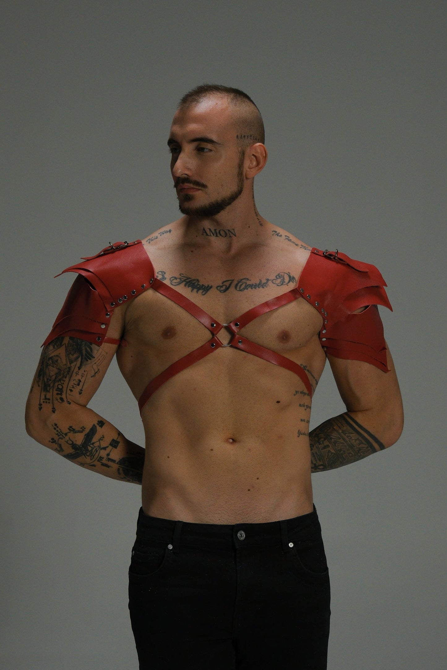 Leather Shoulder Wing Harness — Matte Red, White, or Black | Maison Appétit