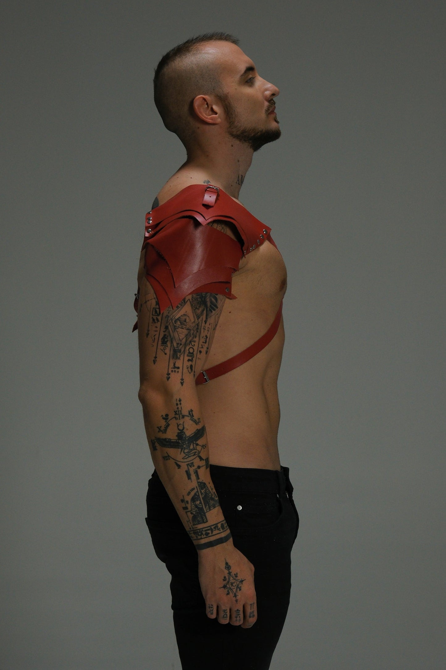 Leather Shoulder Wing Harness — Matte Red, White, or Black | Maison Appétit