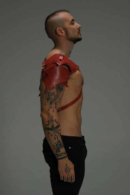 Leather Shoulder Wing Harness — Matte Red, White, or Black | Maison Appétit