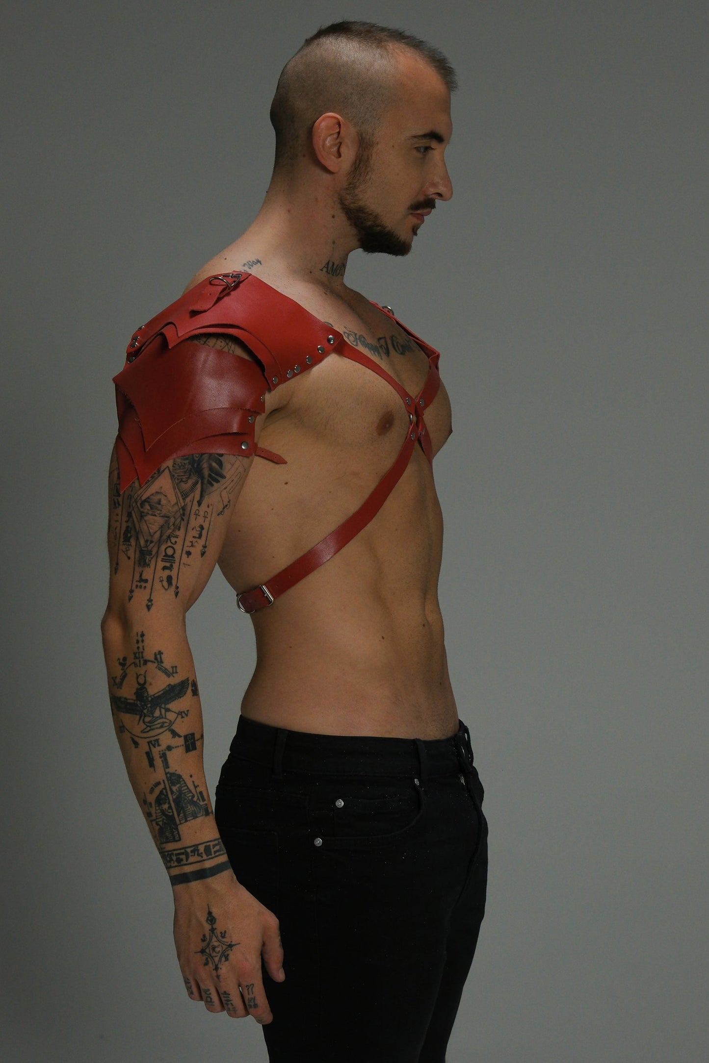 Leather Shoulder Wing Harness — Matte Red, White, or Black | Maison Appétit