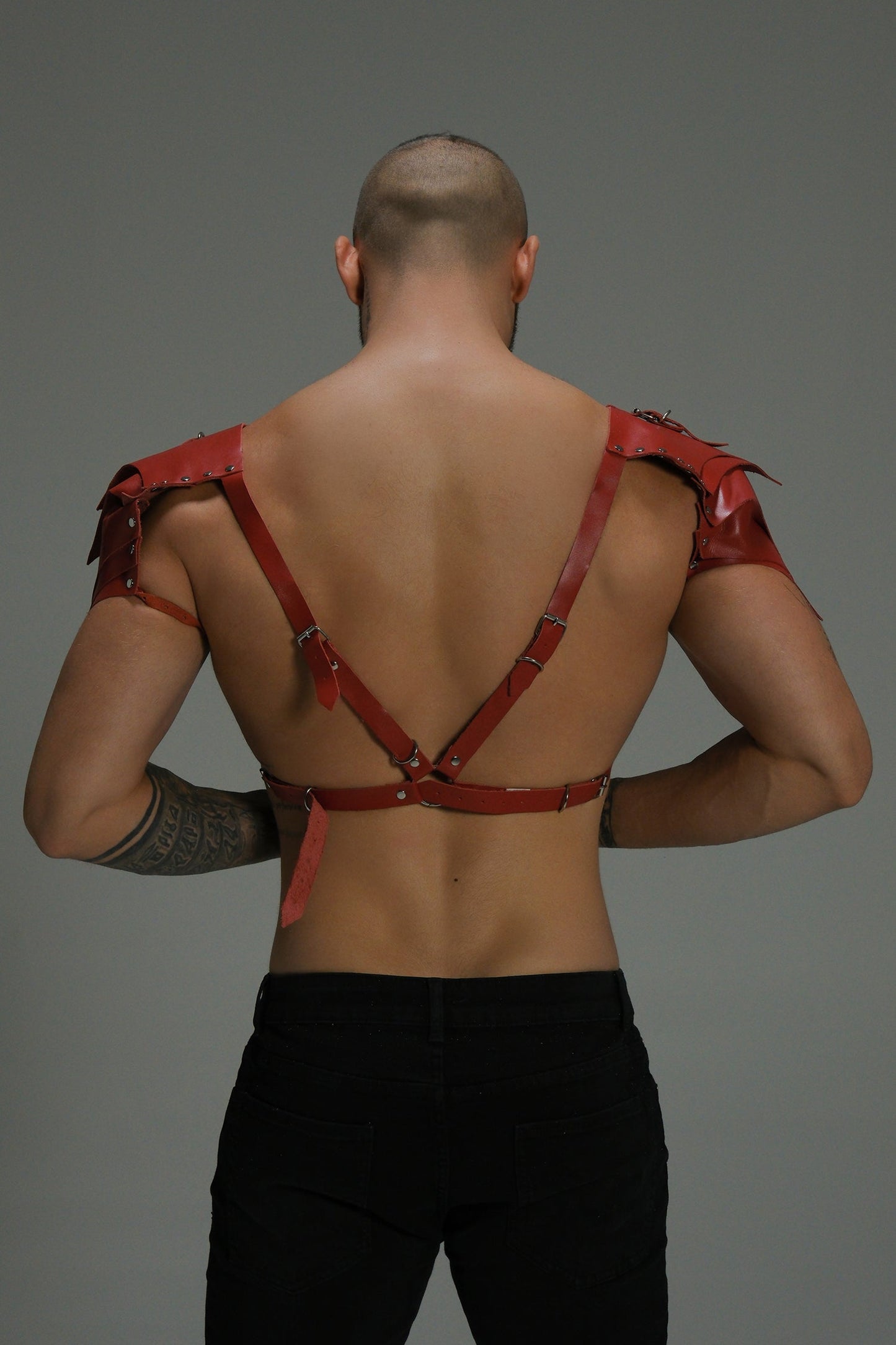 Leather Shoulder Wing Harness — Matte Red, White, or Black | Maison Appétit