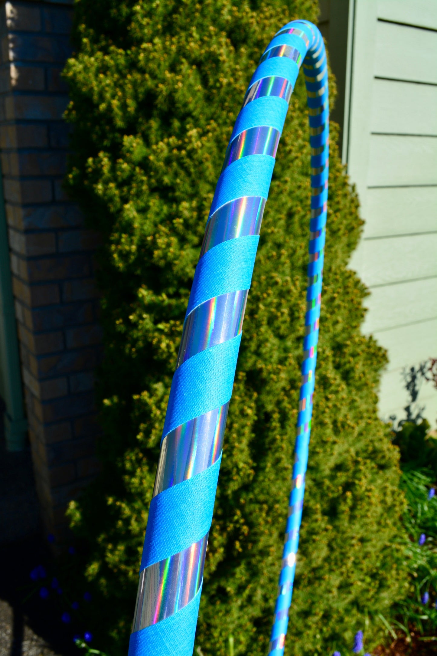 Prism Flow Fitness Hoop — Mirror & Holographic Grip Edition
