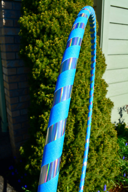 Prism Flow Fitness Hoop — Mirror & Holographic Grip Edition